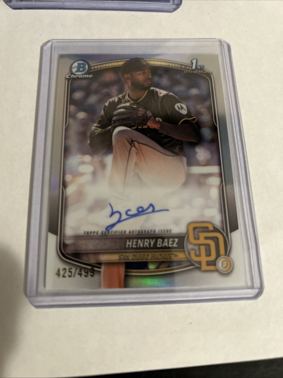 2025 Bowman Chrome Henry Baez Auto Refractor 1st /499 Padres