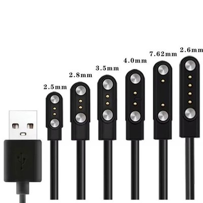 2-Pin Universal USB Data Charging Cable Magnetic Charger For Smart Watch 2.84mm