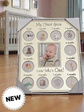 Baby my first year photo keepsake picture frame 12 months