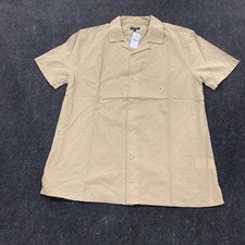 EXPRESS Cotton Textured Dobby Grid Short Slee...