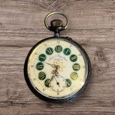 Vintage DOXA Pocket Watch 15 Rubis Anti Magnetique 60mm Rare Art Deco Dial RUNS