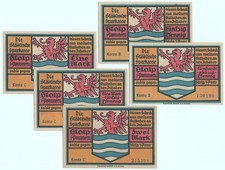 🍀STOLP na Pomorzu / SŁUPSK: "Kwiaty ✠ herb ✠ widoki miasta", seria Notgeld