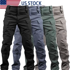 Mens Cargo Pants Tactical Waterproof Work Pants Outdoor Hiking Combat Trousers