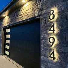LED Lighted Letter Address Plaque House Number Sign Logo Outdoor Waterproof