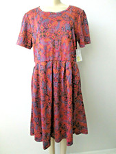 Plus Size Dress LuLaRoe Multi Color Geometric Short Sleeve 3XL NWT