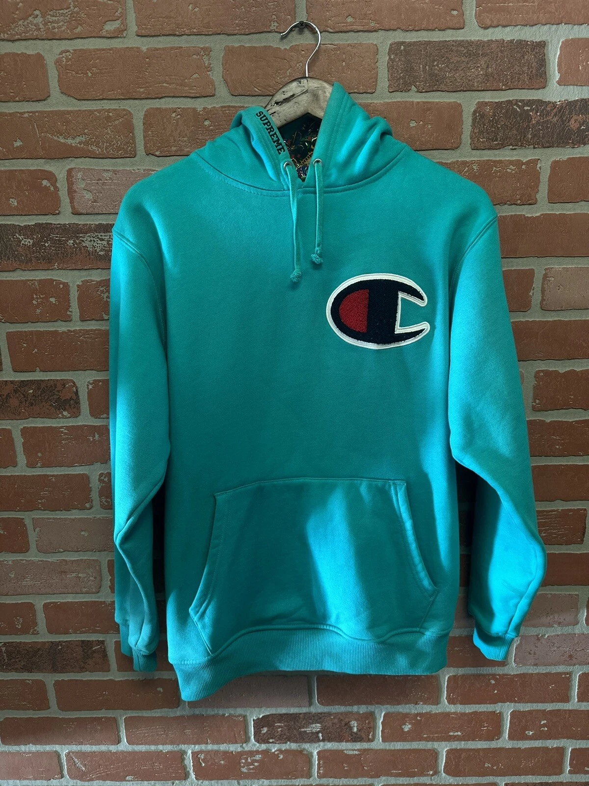Sweat à capuche taille moyenne   Supreme Champion Paisley sarcelle moyenne F/W 13 RARE authentique