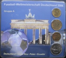 Kursm&uuml;nzen zur Fu&szlig;ball WM 2006 komplett alle Gruppen A-H im Originalblister KMS
