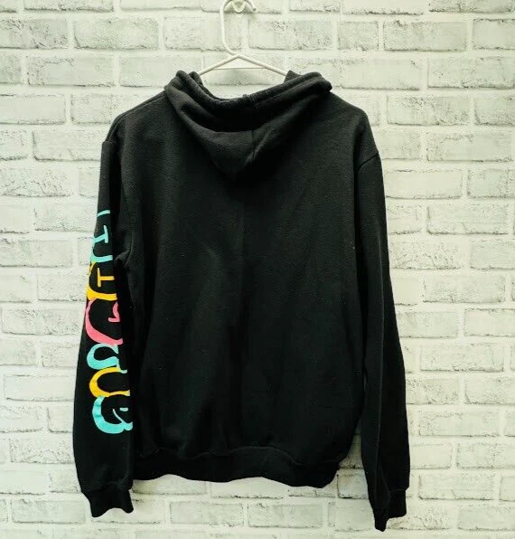 VETEMENTS Felpa con cappuccio Baily Apparel Launder Hustle Bear Arm Spell Out nera taglia media