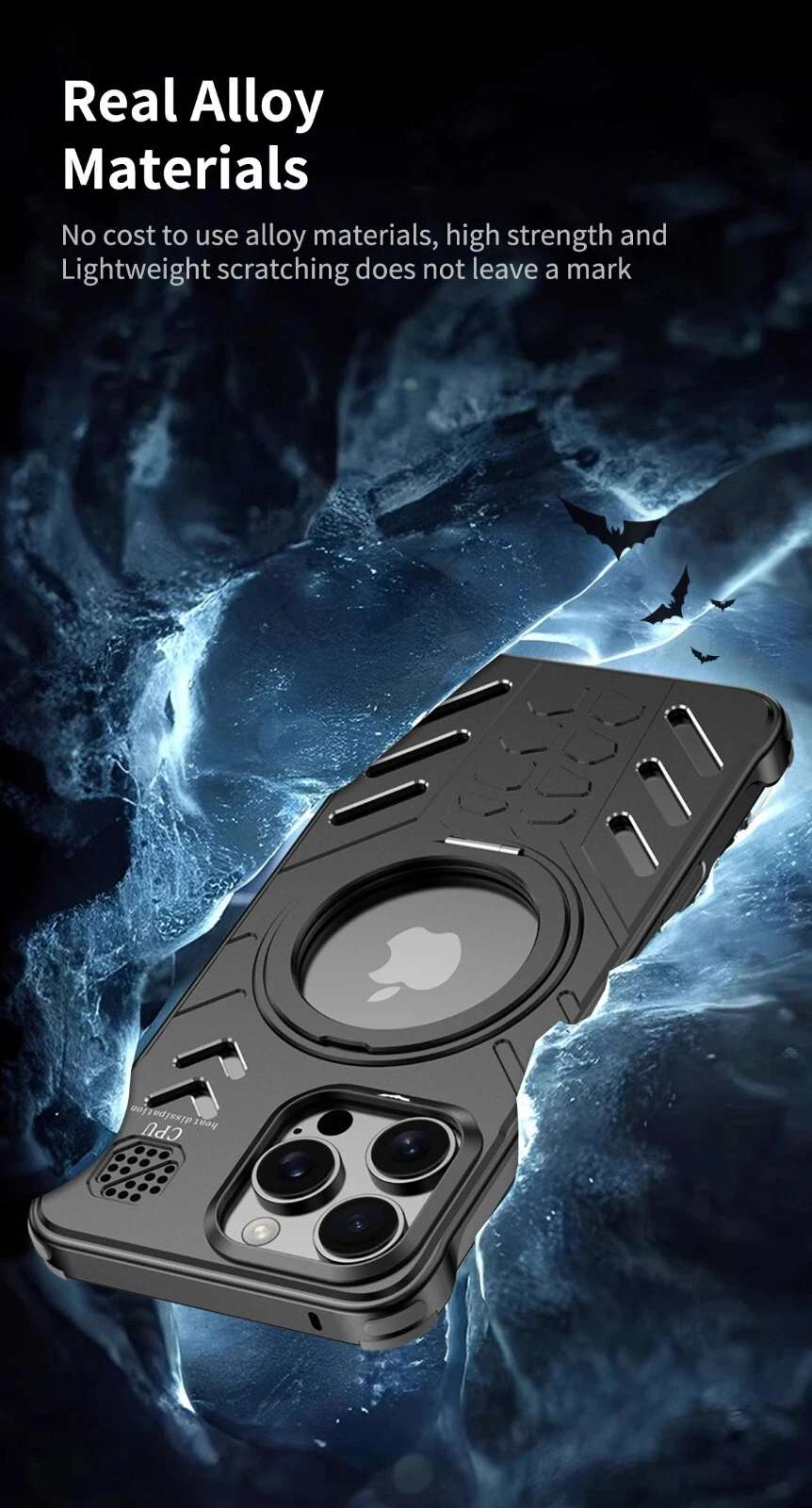 Magnetic Metal Armor Frameless 360 Stand Back Case For iPhone 16 15 Pro Max - Picture 9 of 27