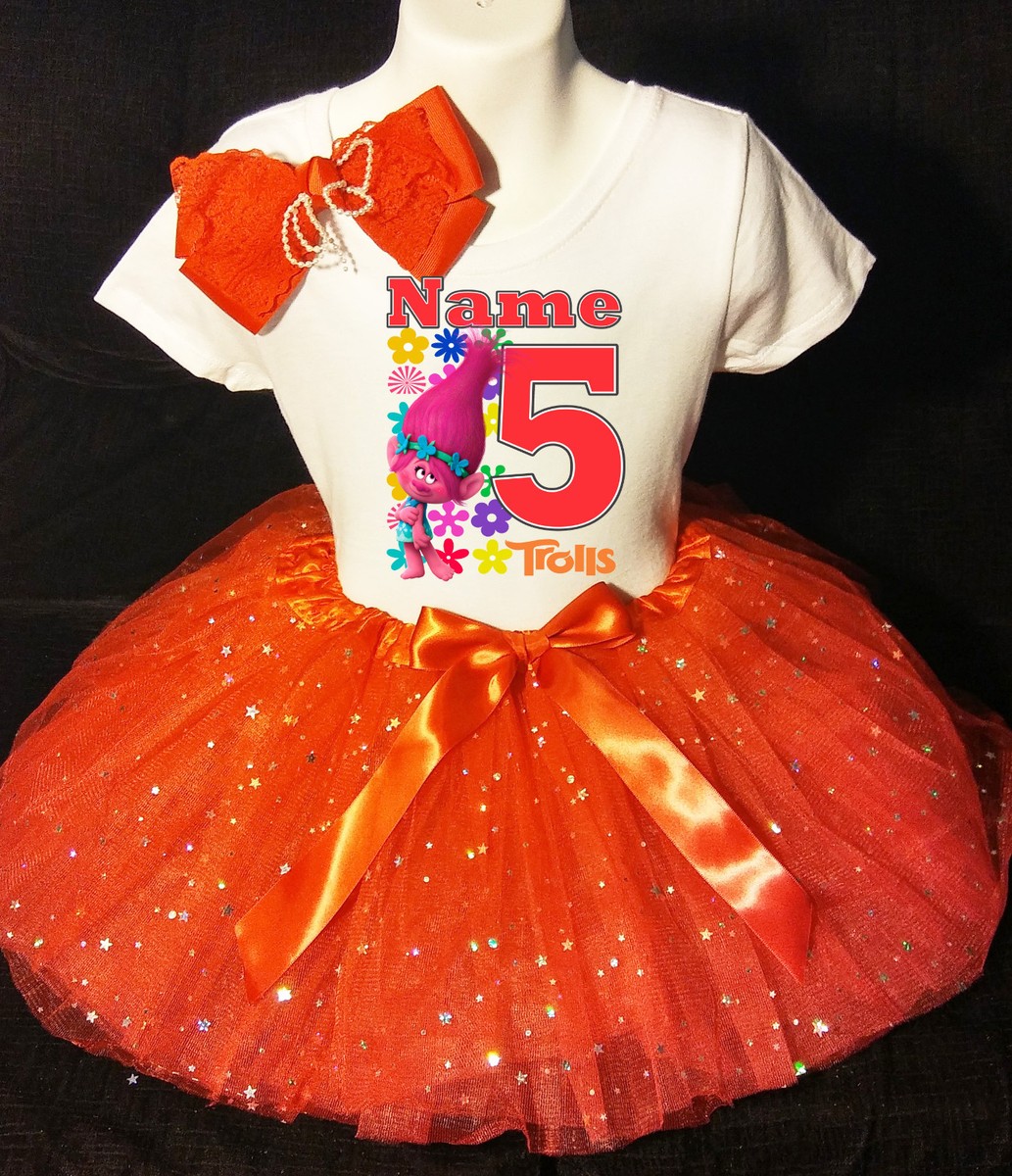 trolls birthday dress TROLLS 3rd Birthday Dress --With NAME-- party Tutu outfit