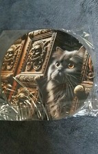 Nostalgisches Metallschild Blechschild Türschild Schwarze Katze Deko Wand Bild