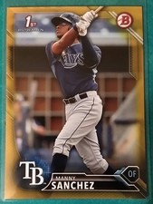 2016 BOWMAN PROSPECTS GOLD MANNY SANCHEZ ROOKIE BP28 #10/50 TAMPA BAY RAYS TB RC