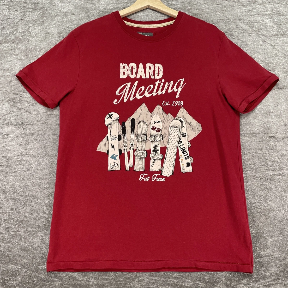 T-shirt Homme Fat Face Rouge – Coton Jersey – Taille M – État Correct