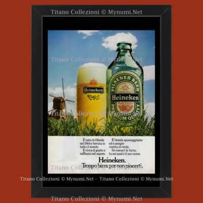 70er Jahre * Original Werbung ''Heineken, zu viel Bier für keinen Genuss'' Mais