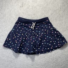 Jumping Beans Girls Navy Polka Dot Layered Ruffle Skirt Elastic Waist Sz 6