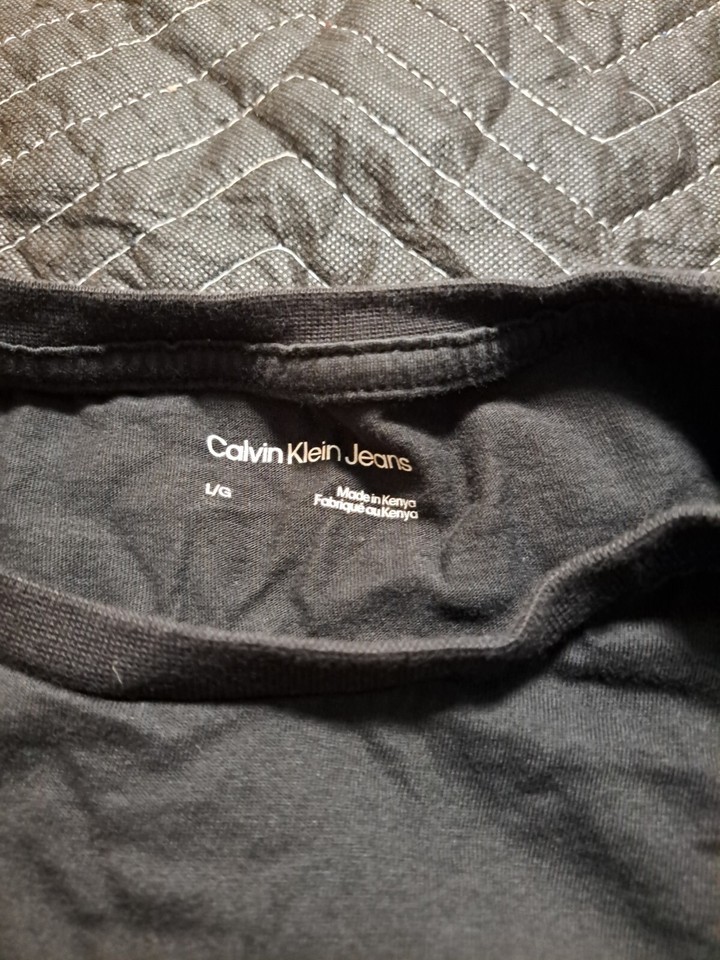 Calvin Klein Black Long Sleeve Graphic Mens Large T Shirt eBay