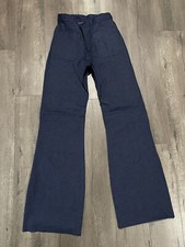 Vintage 80s US Navy Bell Bottom Flare Denim Jeans Men 29R Military Utility Pants