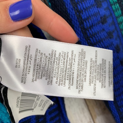 Bcbg Maxazria Manta Sudadera con Capucha Suéter Mezcla de Lana Azul Negro XS $298 - Imagen 8 de 9