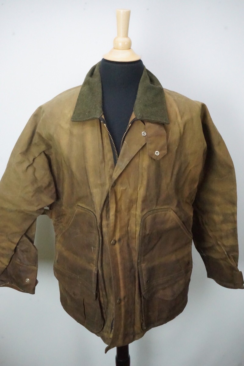 Filson Hunting Coat 662N L Snaps Pockets Wool Collar VINTAGE Tin