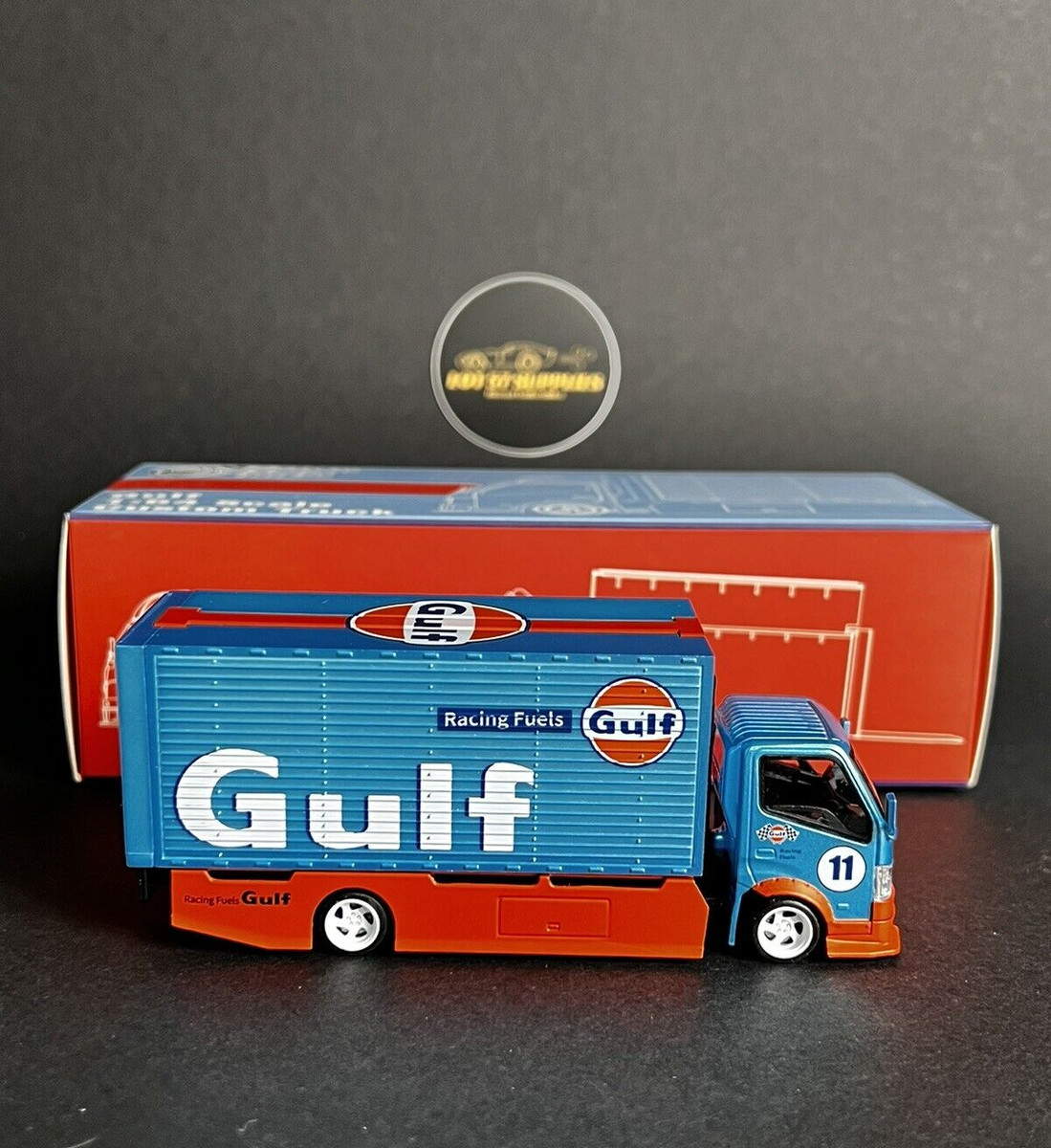 MicroTurbo Peako Hino Wing Truck 300 Series Custom Truck GULF 1:64