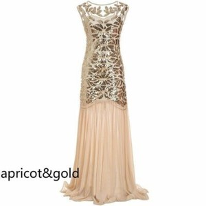 apricot flapper dress
