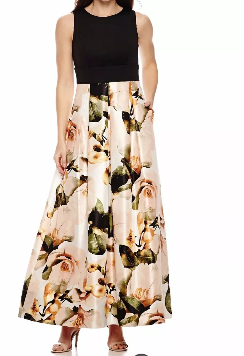 MELROSE Sleeveless Black- Hibiscus $120.00, Evening Gown Size 4 | eBay