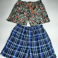 George FG Men's Swim Shorts Lots Size L Large 36 - 38 Floral Plaid Mesh Lined