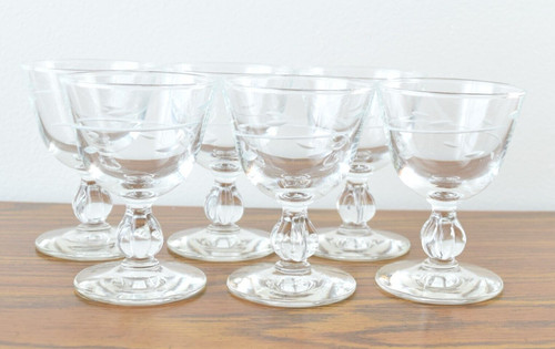 Set Of 6 Libbey Interlude Clear Glass Liquor cocktail Glass 3-3/4" H 3 fl oz
