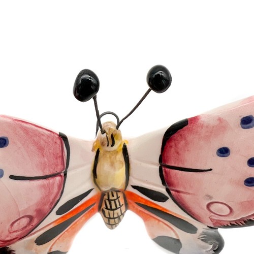 BASSANO POTTERY DECORATION BUTTERFLY 30CM WALL DECORATION FROM ITALY UNIQUE - Picture 2 of 2