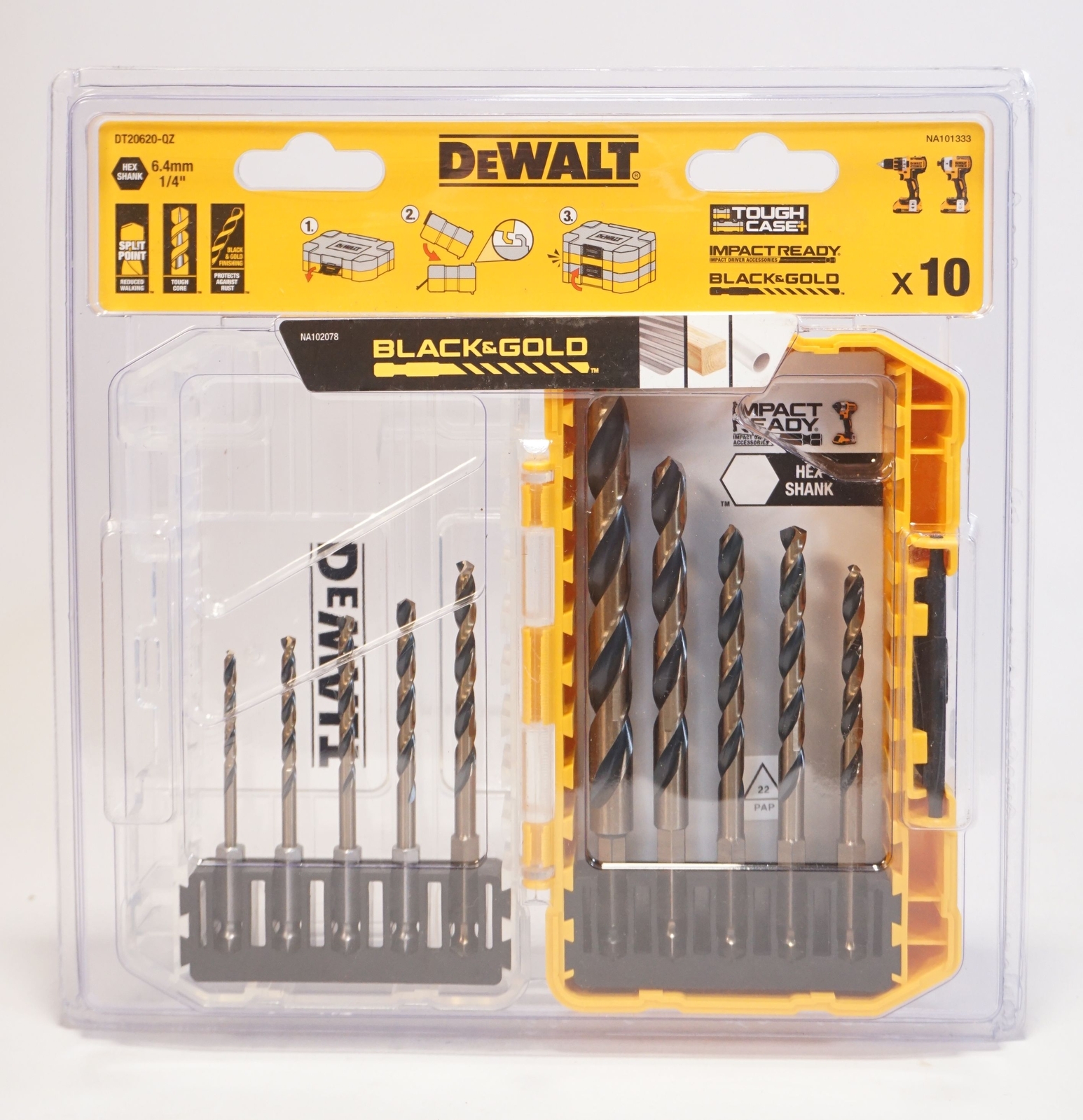 Dewalt Bitset Impact DEWALT DT20620-QZ Boorset 10 Delige Zwart