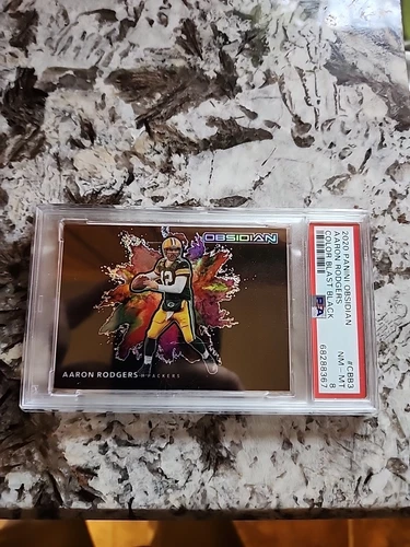2020 Panini Obsidian Aaron Rodgers Color Blast Psa 8