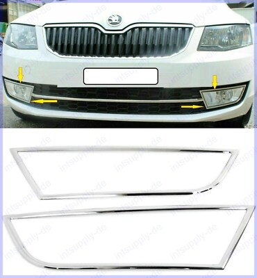 Skoda Octavia III A7 2013-2019 Nebelscheinwerfer rahmen Edelstahl 2 Stück chrom