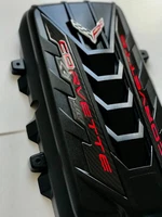 2020/25 CORVETTE C8 ENGINE COVER SILVER EMBLEM CARBON FIBER RAILS NEW OEM !!! (For: More than one vehicle)