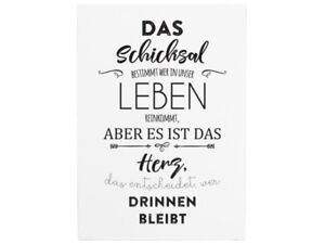 42x30cm Shabby Holzschild Das Schicksal Bestimmt Liebe Beziehung Spruch Herz Ebay