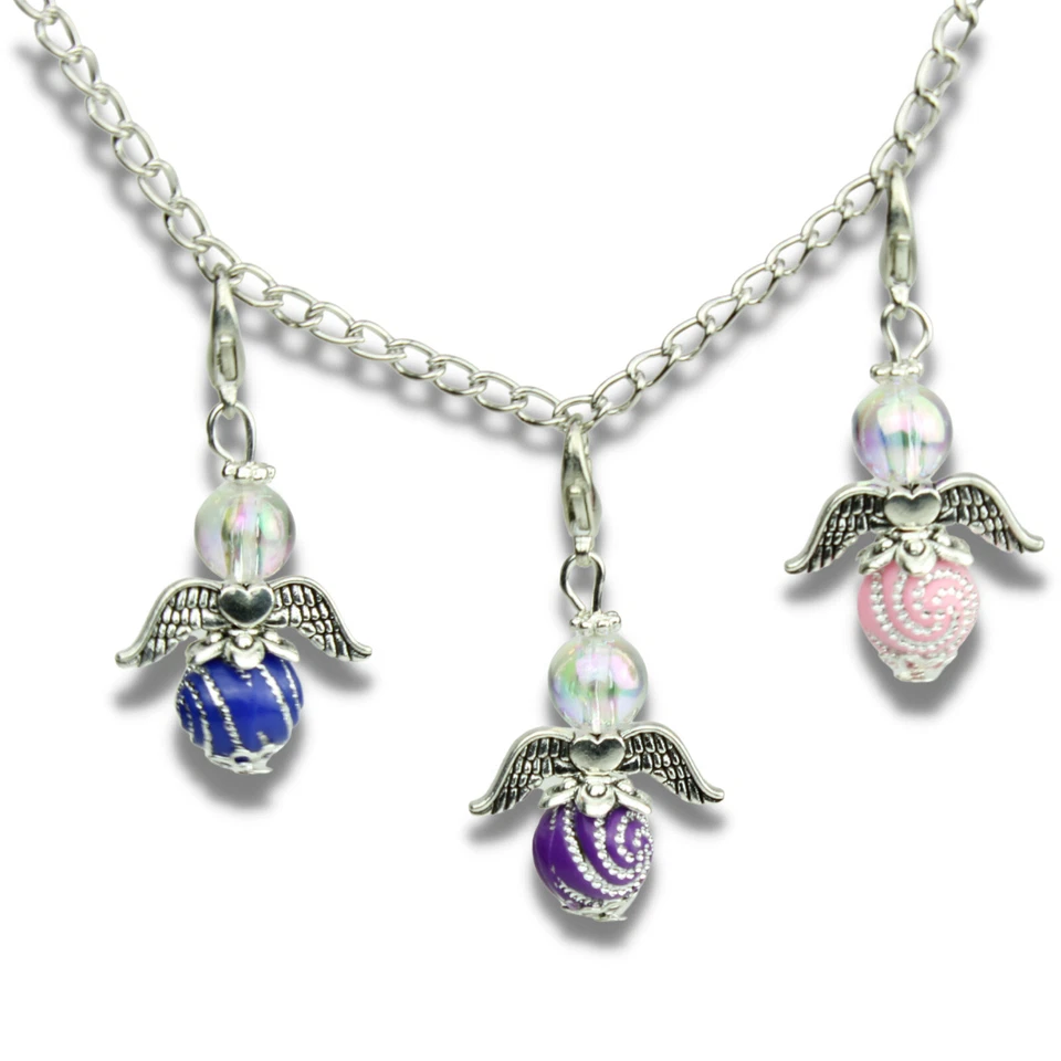 30x Bastelset Schutzengel Engel Anhänger Charms Bunt Glücksbringer Perlenengel - Bild 4 von 4