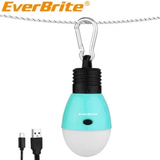 EverBrite Rechargeable Camping LED Bulb Blue 3 Lighting Modes USB LED Tent Light