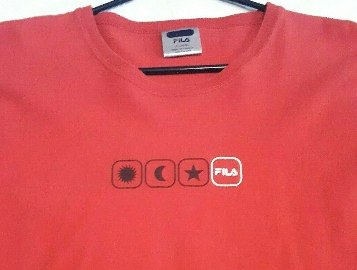 Mens Fila Sport T Shirt XL Graphic Short Sleeve Red Vintage 90s