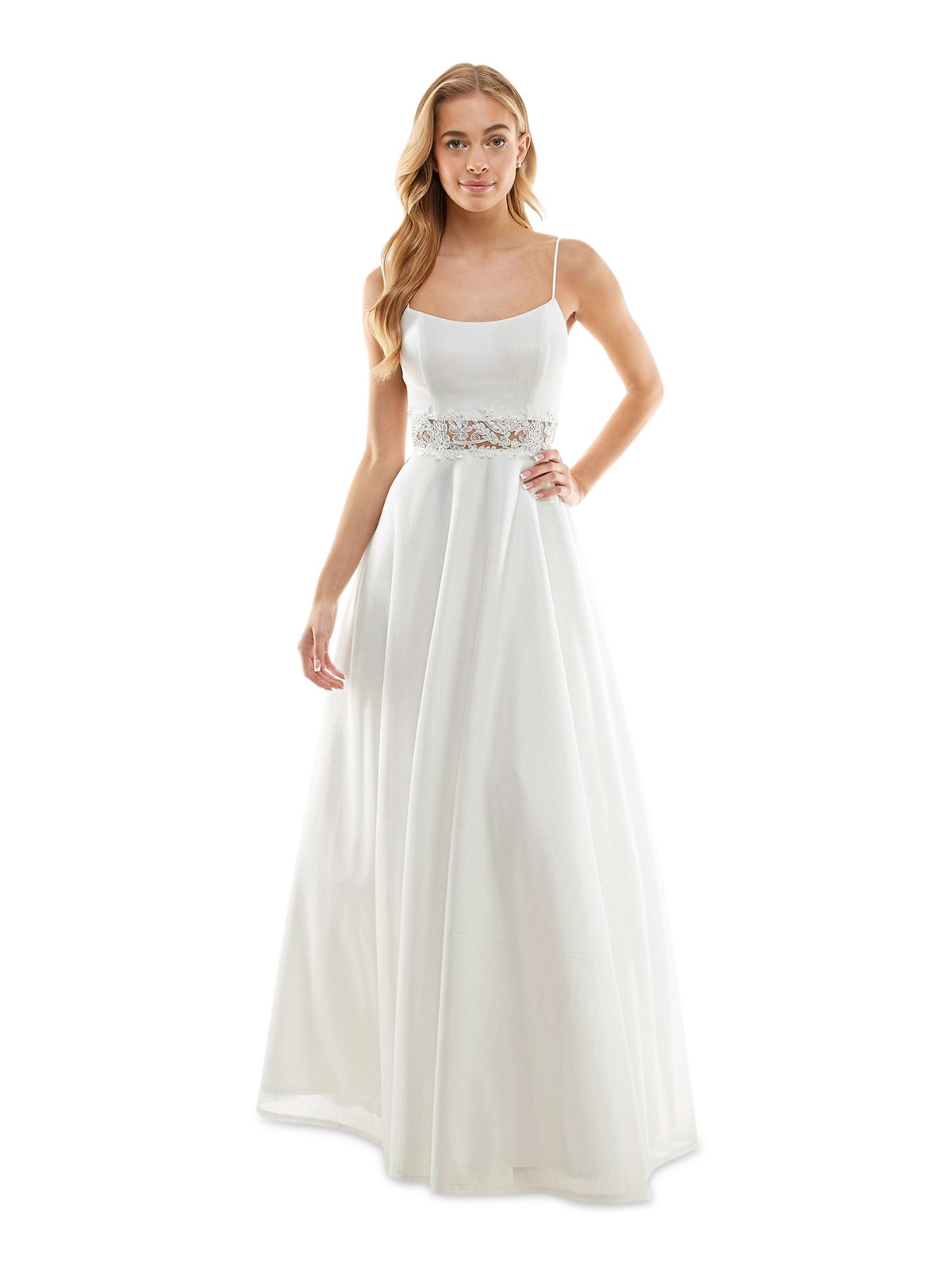 Женское вечернее платье CITY STUDIO с подкладкой из белого тюля на тонких бретельках-спагетти 15