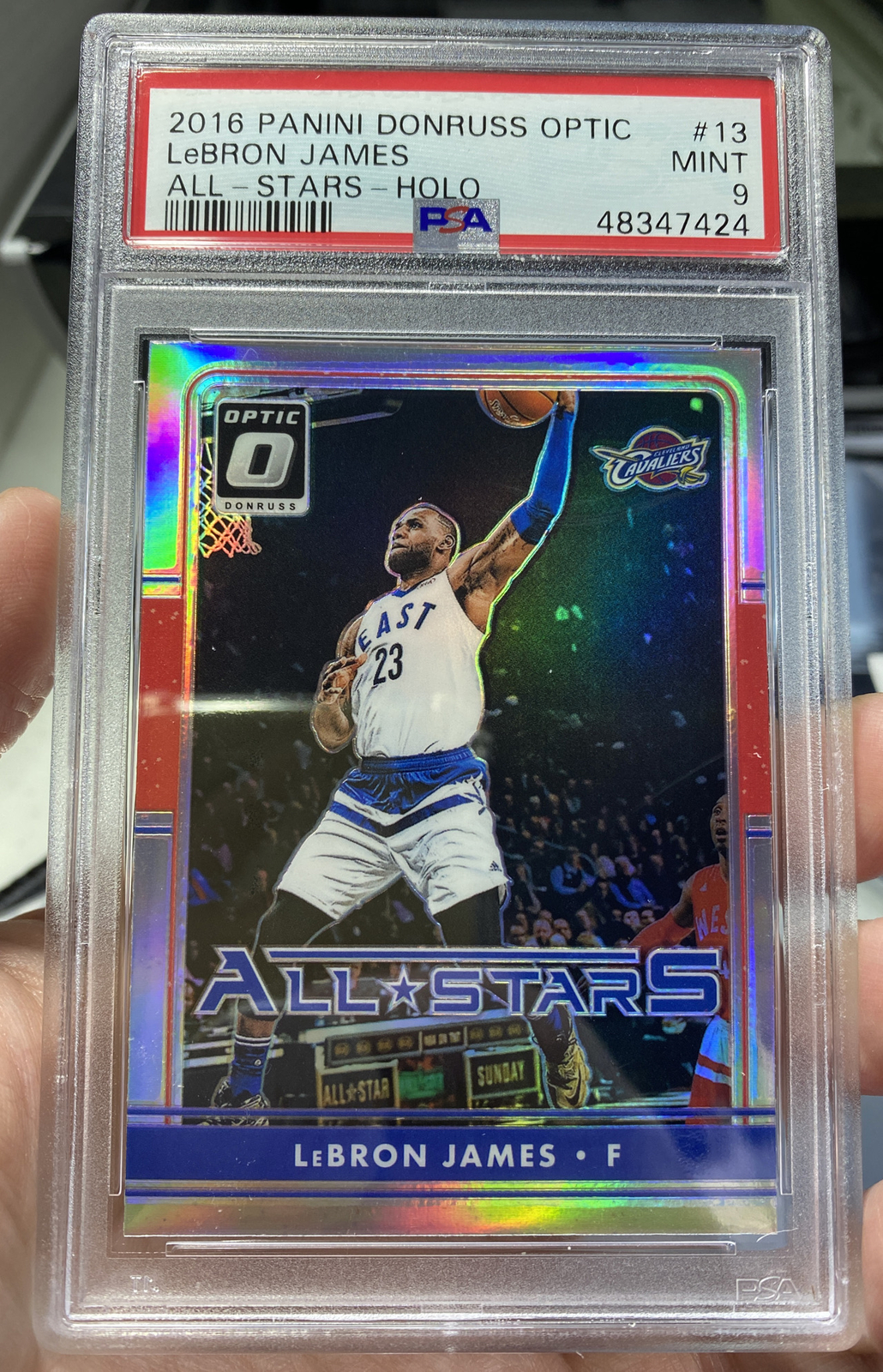 2016 Panini Optic LeBron James All Stars Silver Holo Prizm Refractor PSA 9 #13