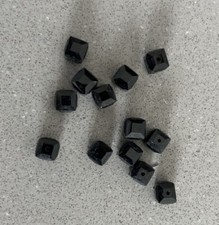 13pc Swarovski Crystal 6mm Cube 5601 Beads Jet Black Faceted Square