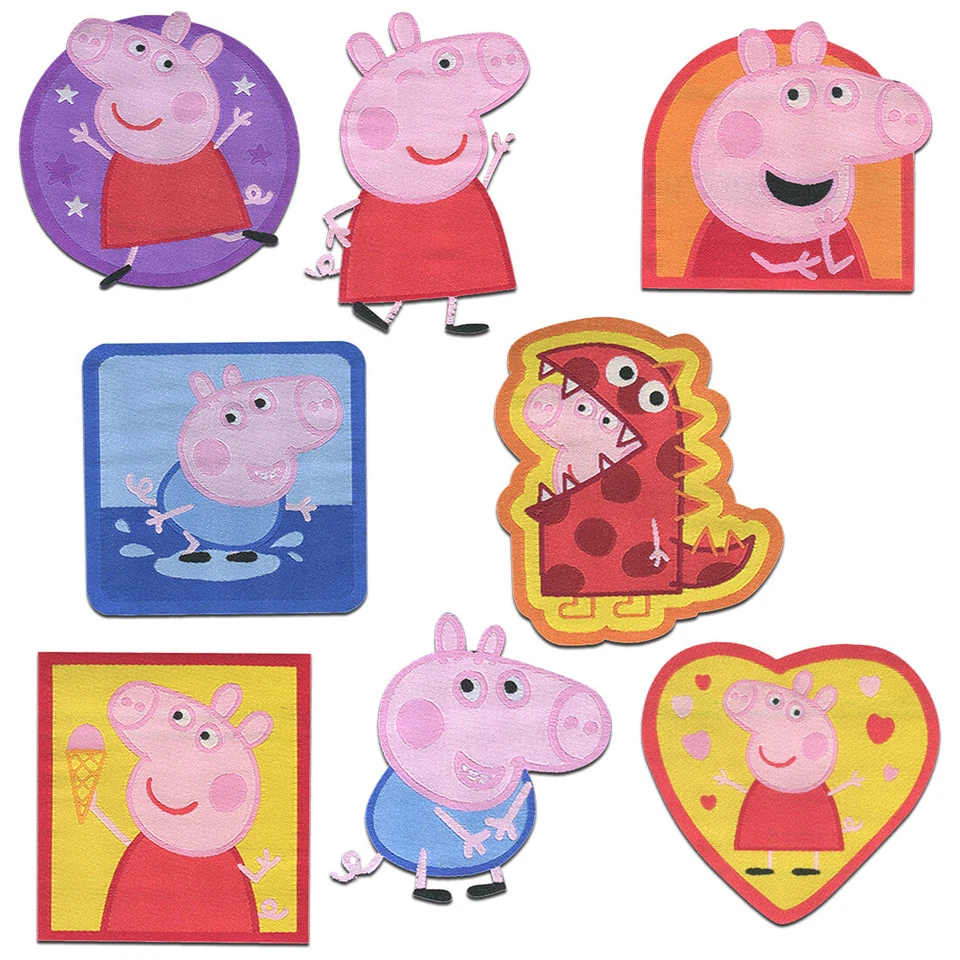 PEPPA PIG Peppa Wutz Aufnäher Bügelbild Aufbügler Patches Flicken Zum Aufbügeln