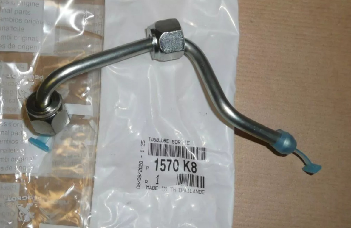 Tuyau haute pression 1570.K8 d'origine pour Citroën Jumper III et Peugeot Boxer III