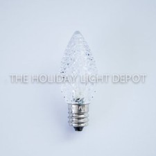 25 C7 Pure White LED Faceted Christmas Light Bulbs LED Retro Fit Dimmable