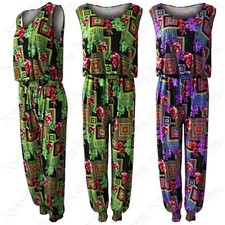COSTUME BARBOTEUSE FEMME IMPRIMÉ FLORAL BAGGY HAREM COMBINAISON DE JEU LOOK FESTIVAL