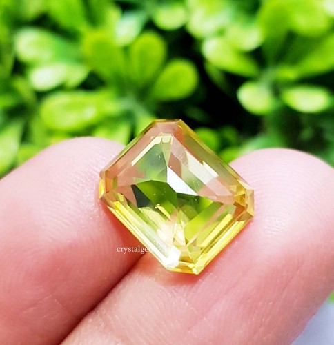 10.30 Ct Yellow Sapphire Sapphire Emerald Shape Jewelry making Loose Gemstone - Picture 5 of 7