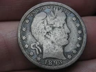 1893 O Silver Barber Quarter 25C- New Orleans, Fine Details