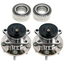 Front and Rear Wheel Bearings & Hubs Kit Timken For Ford Edge Lincoln MKX FWD