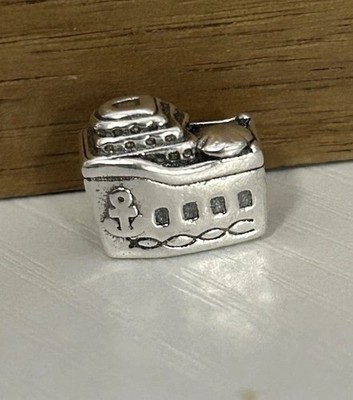 925 Sterling Silver Charm Cruise boat sailboat sea trip Love Cute Gift