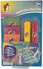 Buc-ee's Classic Hopscotch Play Set, 10 Pieces with Chalk and Storage Bag, Ages