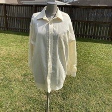 Stafford Wrinkle Free Pale Yellow Long Sleeve Button Up Dress Shirt 16 1/2 GUC
